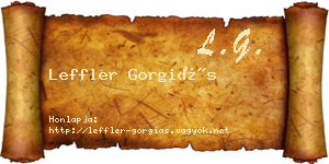 Leffler Gorgiás névjegykártya